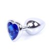 MyLove Toys - Jewellery Silver  Heart PLUG- Dark Blue